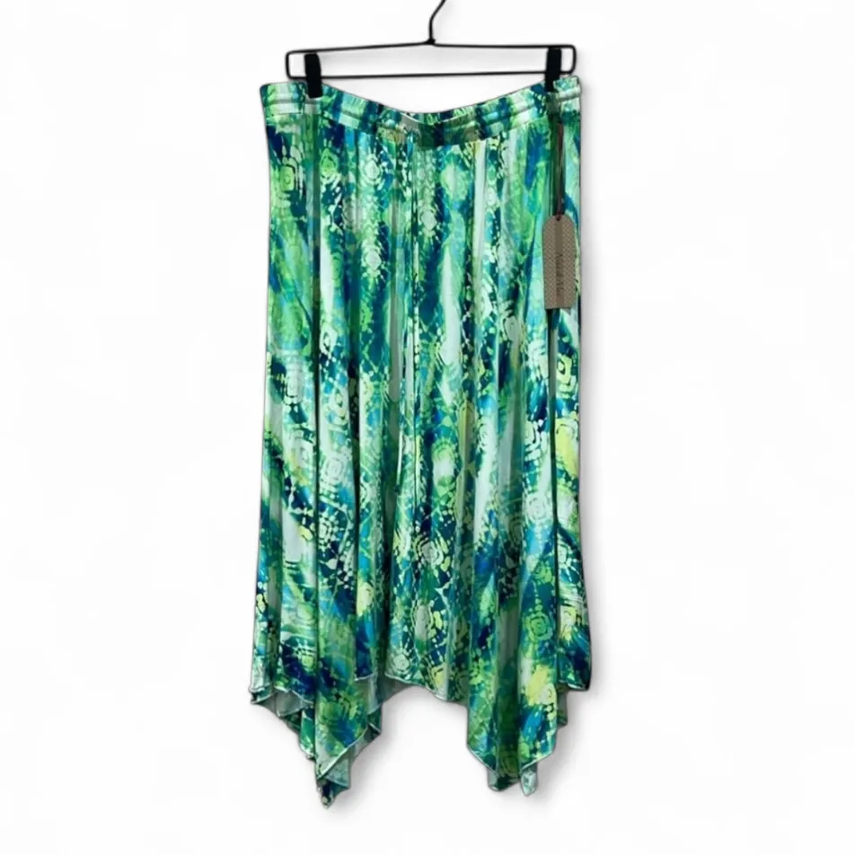 Nina & Mee NWT Blue Green Tie Dye Asymmetrical Colorful Skirt Size 1X - Image 10