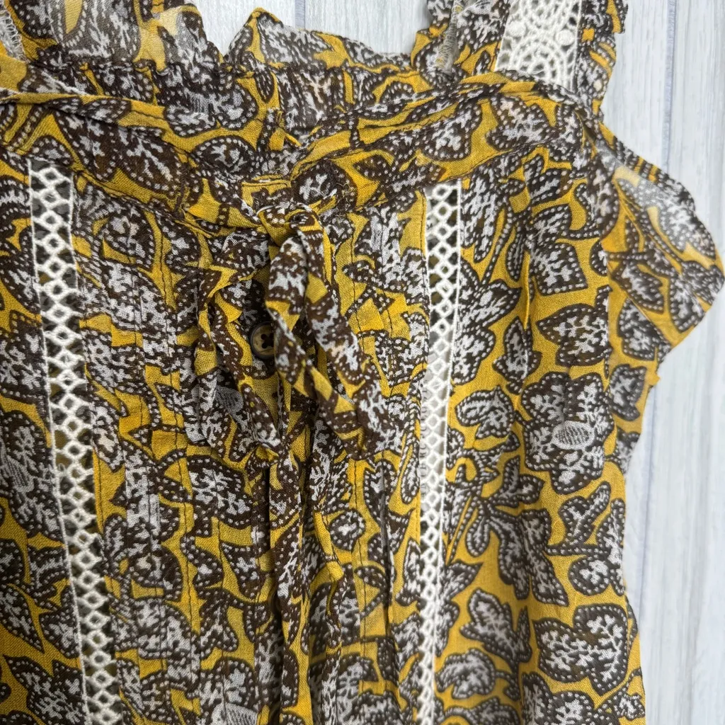 NWT Anthropologie Bardot Blouse Floral Print Sheer Tank Top size 2 NEW - Image 8