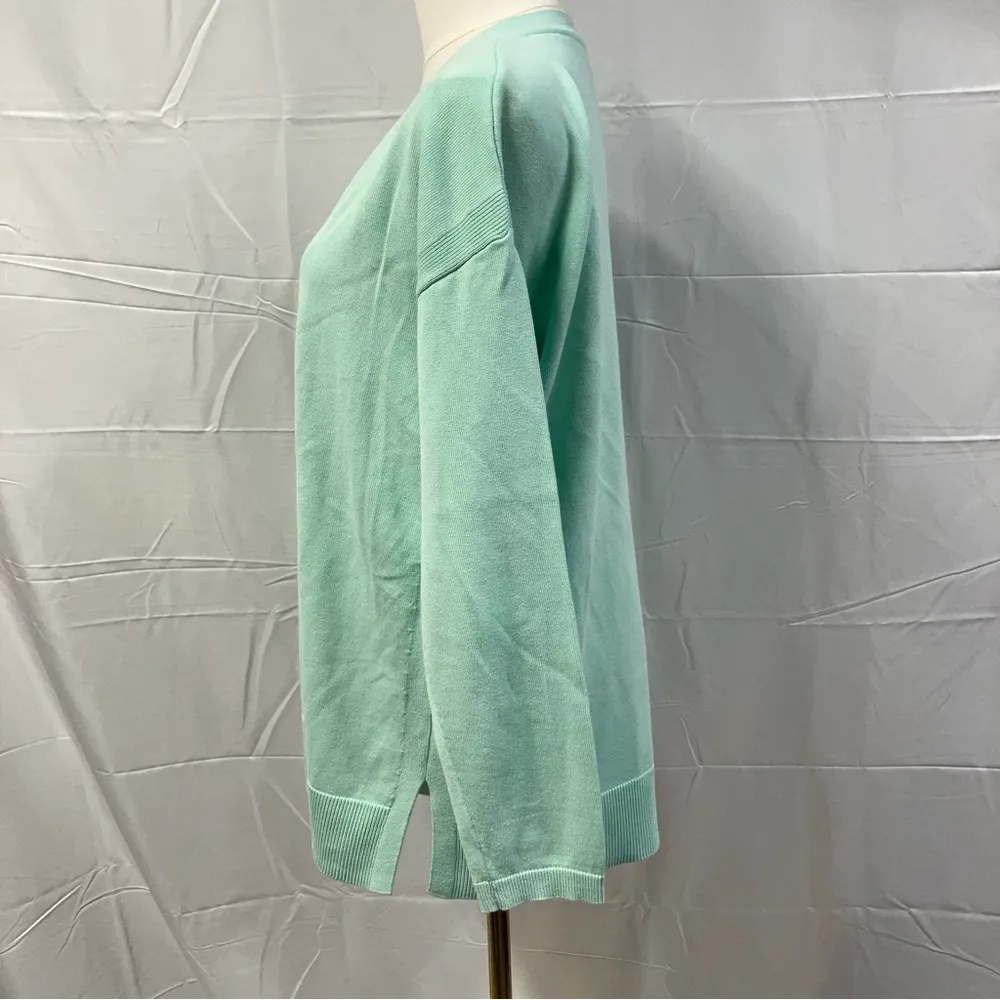 Talbots V-neck Button down cardigan Sweater Women Large Mint Spring Momcore soft - Image 9