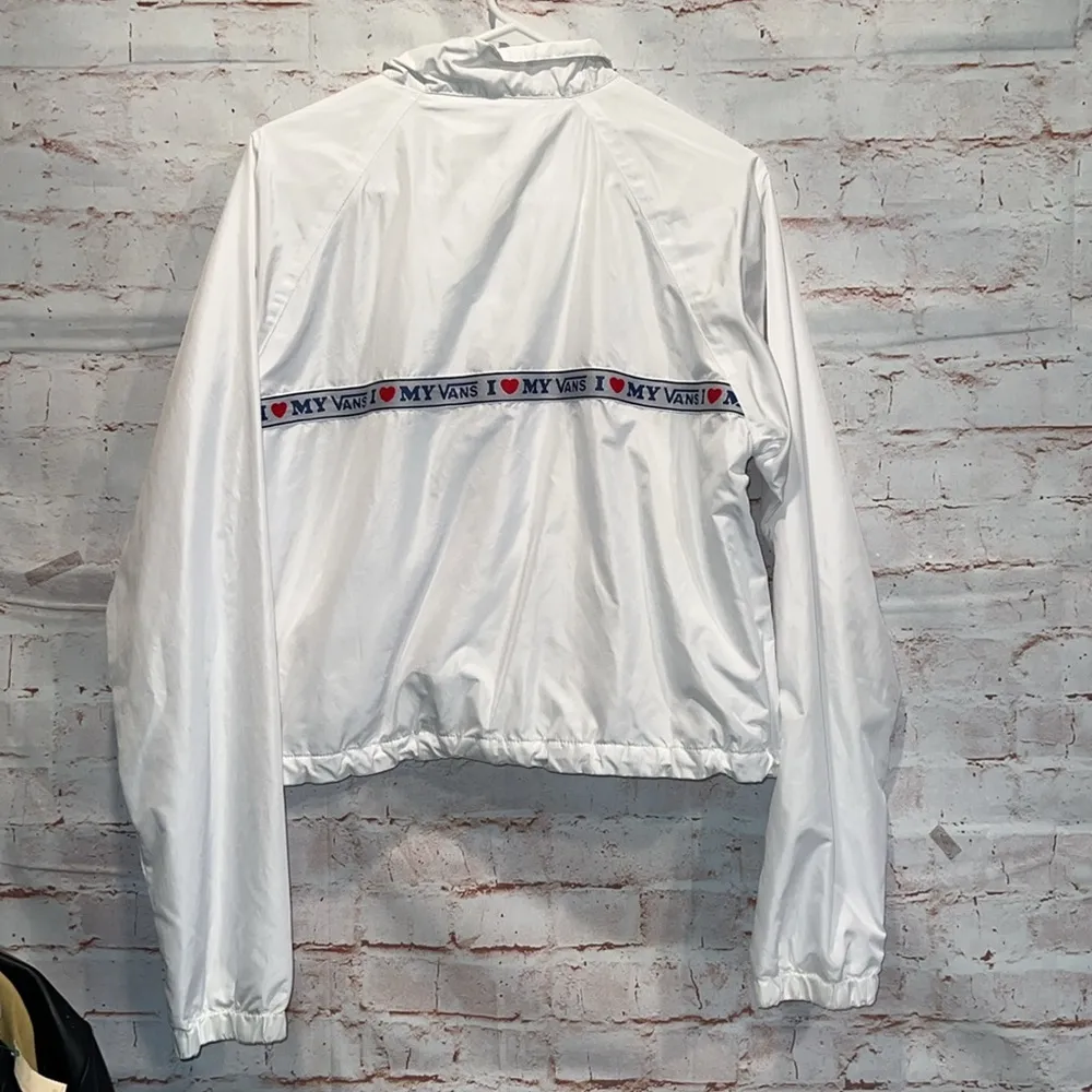 Vans Jacket Womens Large White My Vans Anorak Half Zip Pullover Windbreaker - Image 5