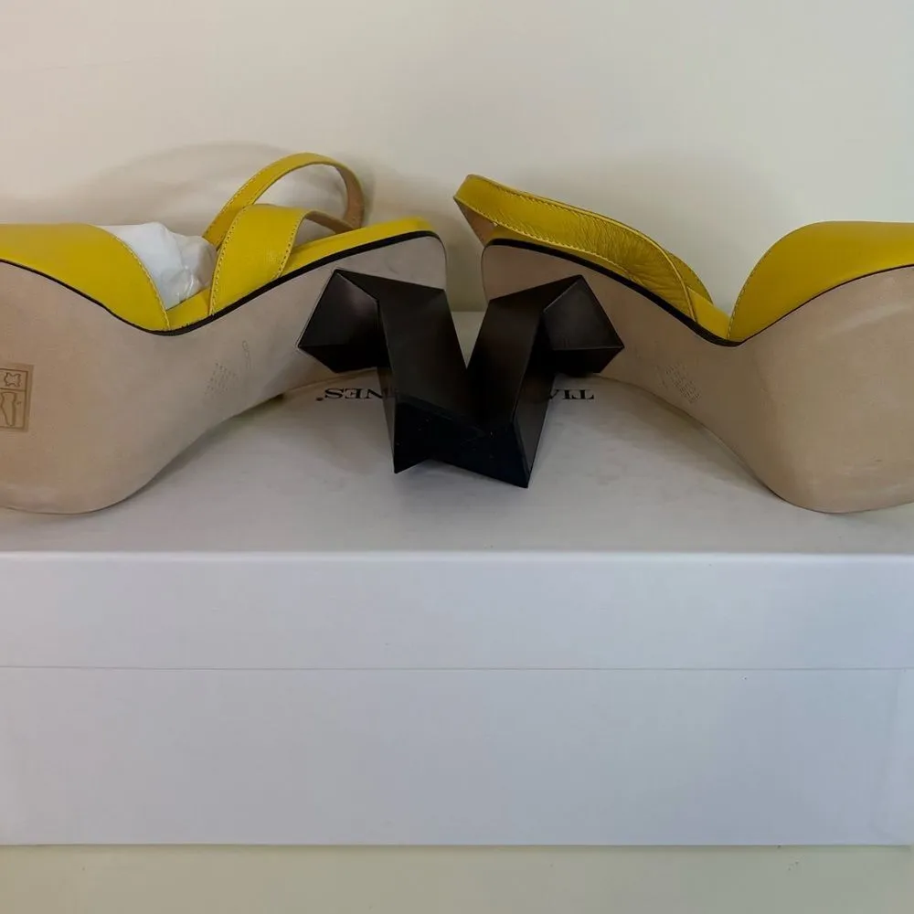 Yellow Slingback Heels Size 9 - Image 6