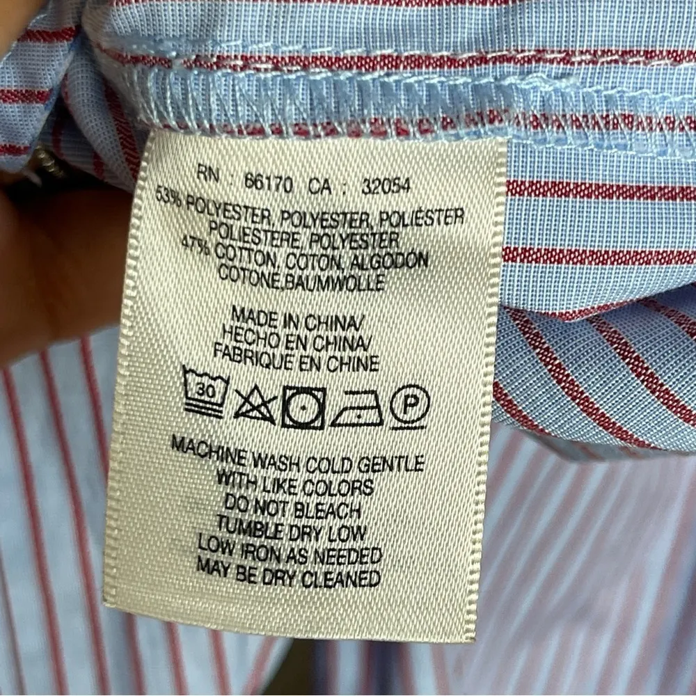 MAEVE | Striped Fluted Bell-Sleeve Poplin Top Sz 0 - Image 7