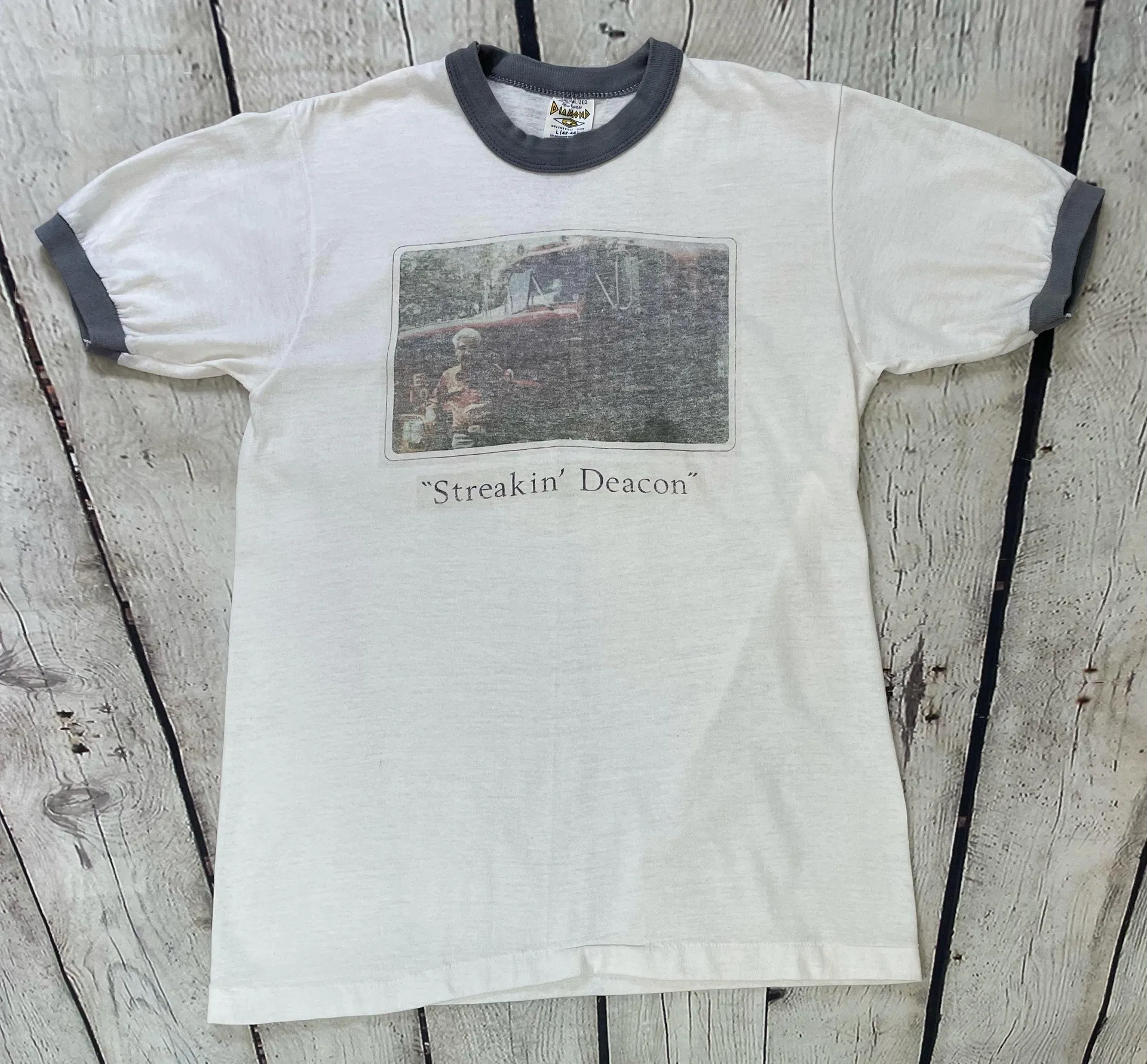 Vintage Single Stitch Streakin’ Deacon Ringer Tee - Image 3