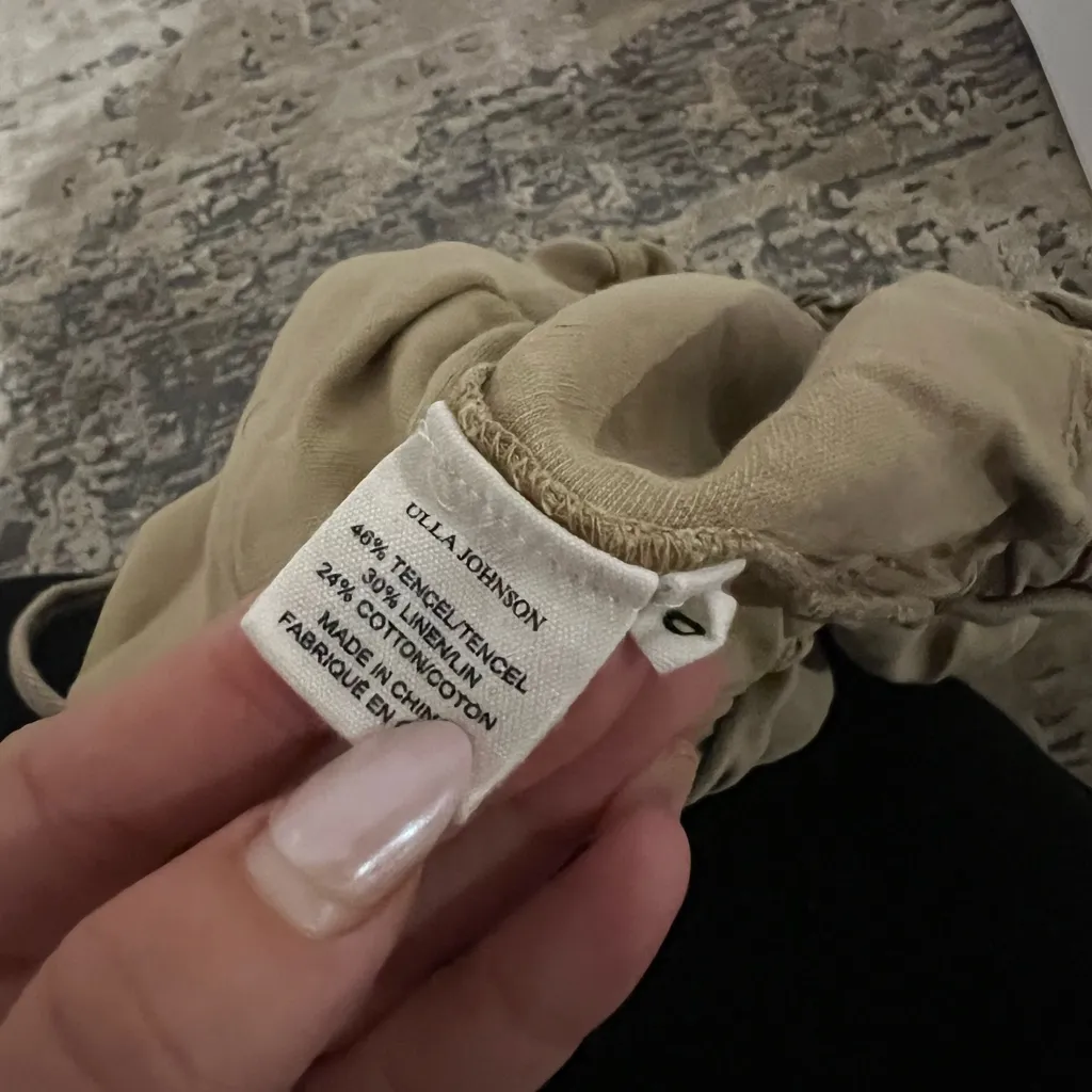 Ulla Johnson Tan Linen Blend Drawstring Shorts Size 0 US - Image 5