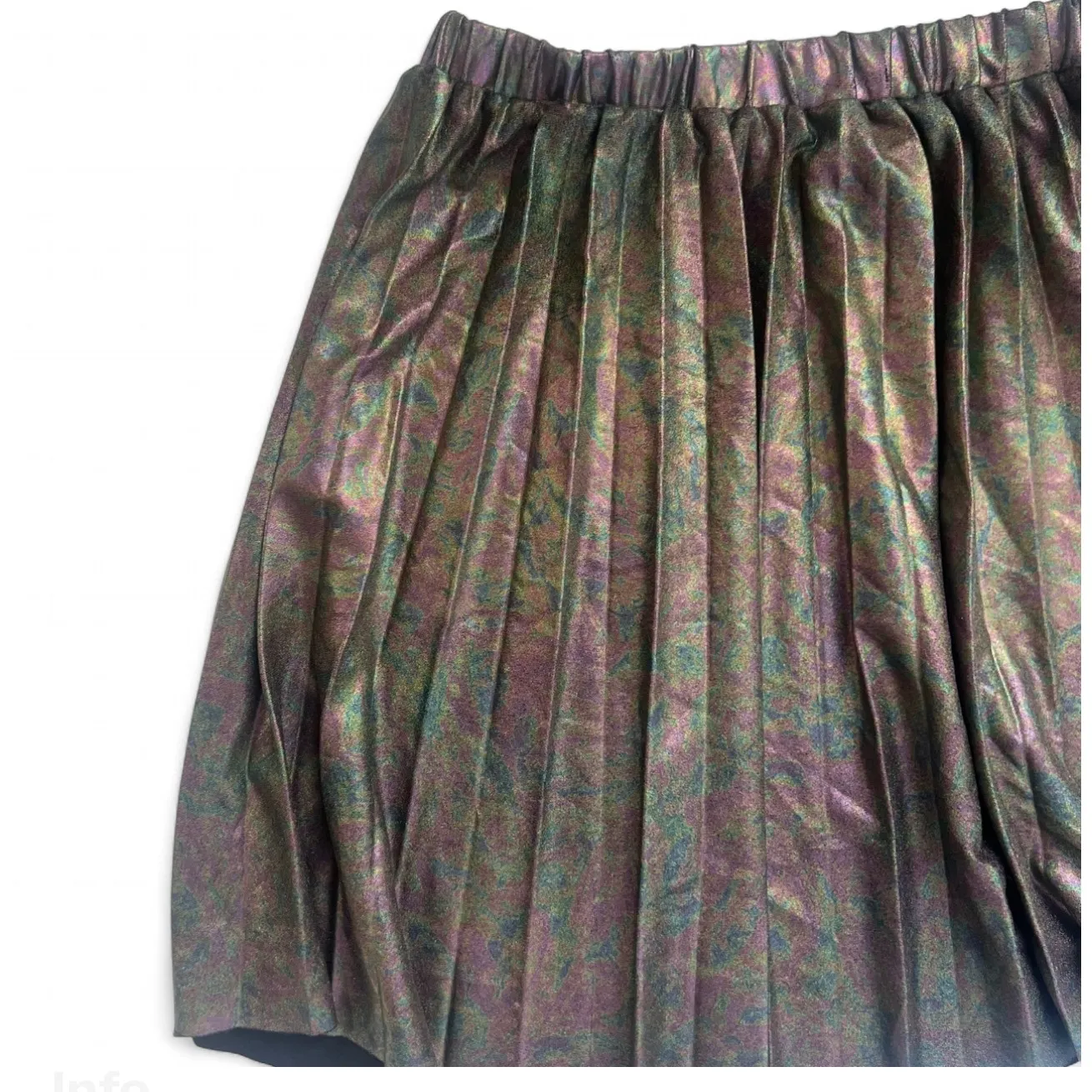 Silence + Noise Pleated Skirt woman's Size‎ Medium Metallic Multi Small Mini - Image 2