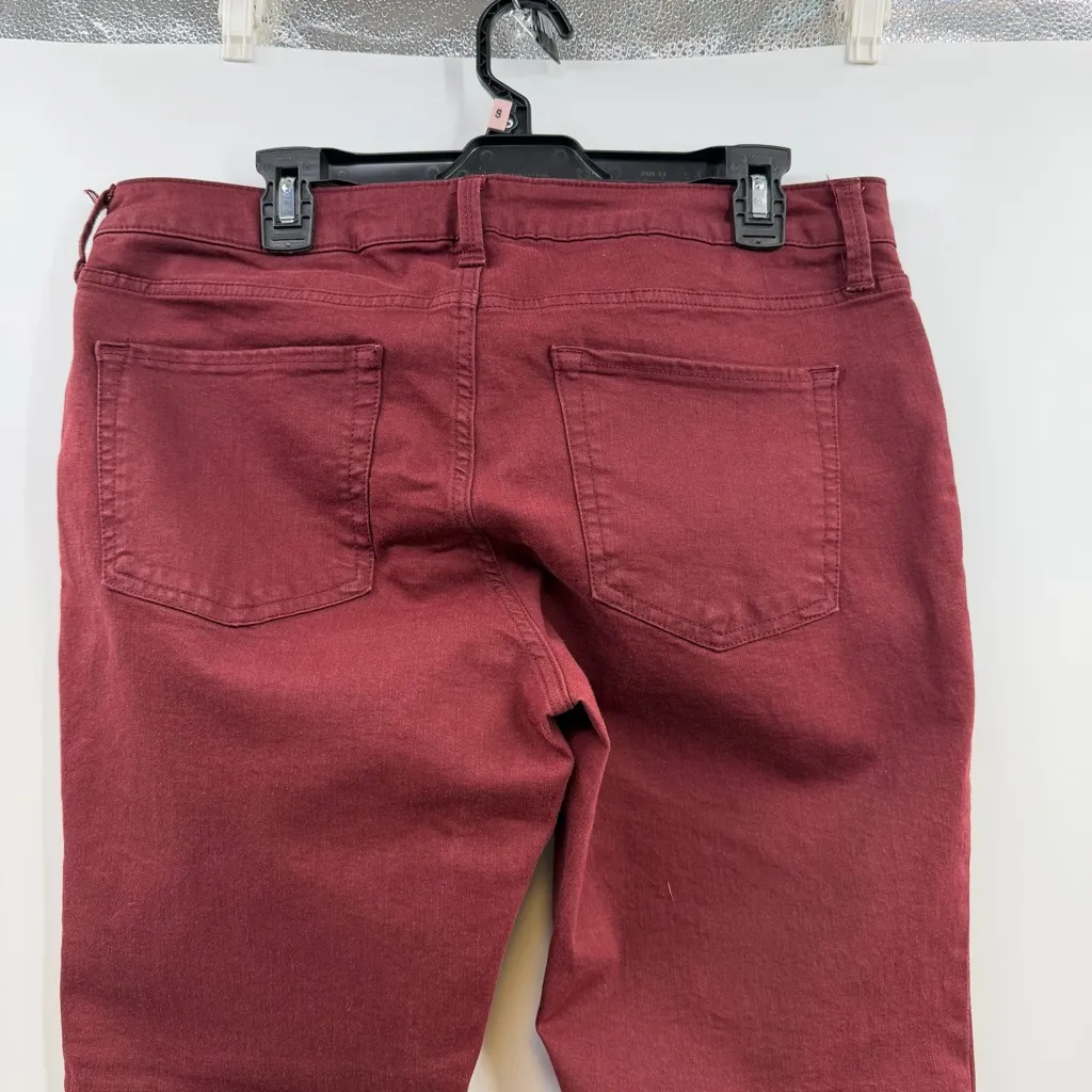 a.n.a a new approach Mid Rise Skinny Ankle jeans Autumn Burgundy size 16 NWT - Image 5