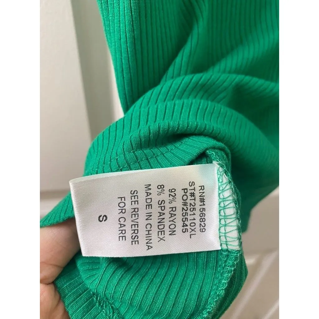 White Birch green Sleeveless Tank Top Crew Neckline Fitted Women’s Size small - Image 10