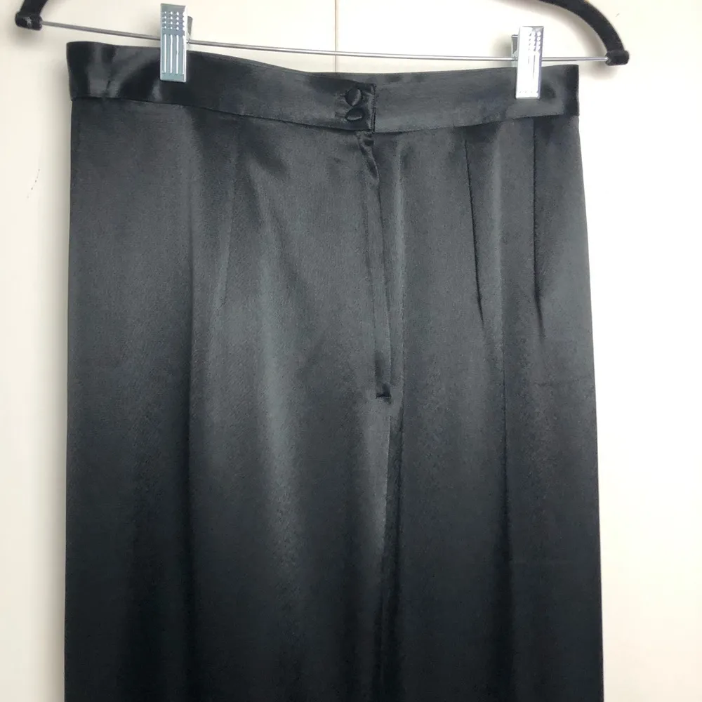 Collage London High Waist Maxi Skirt Black Satin with Slit Size undefined - Image 2