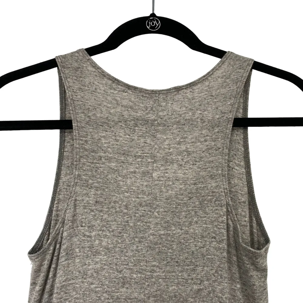 Cabi Maxi Tank Dress Stretchy Heathered Grey Cotton Drop Waist Chic Womens Small - Image 4