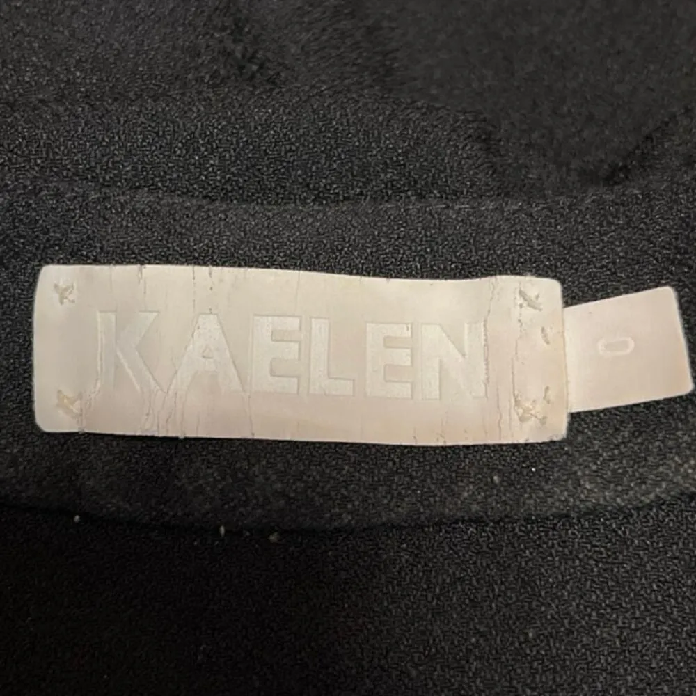 Kaelen Black Front Tie Zip V Neck Long Sleeve Straight Capri Jumpsuit Size 0 - Image 5