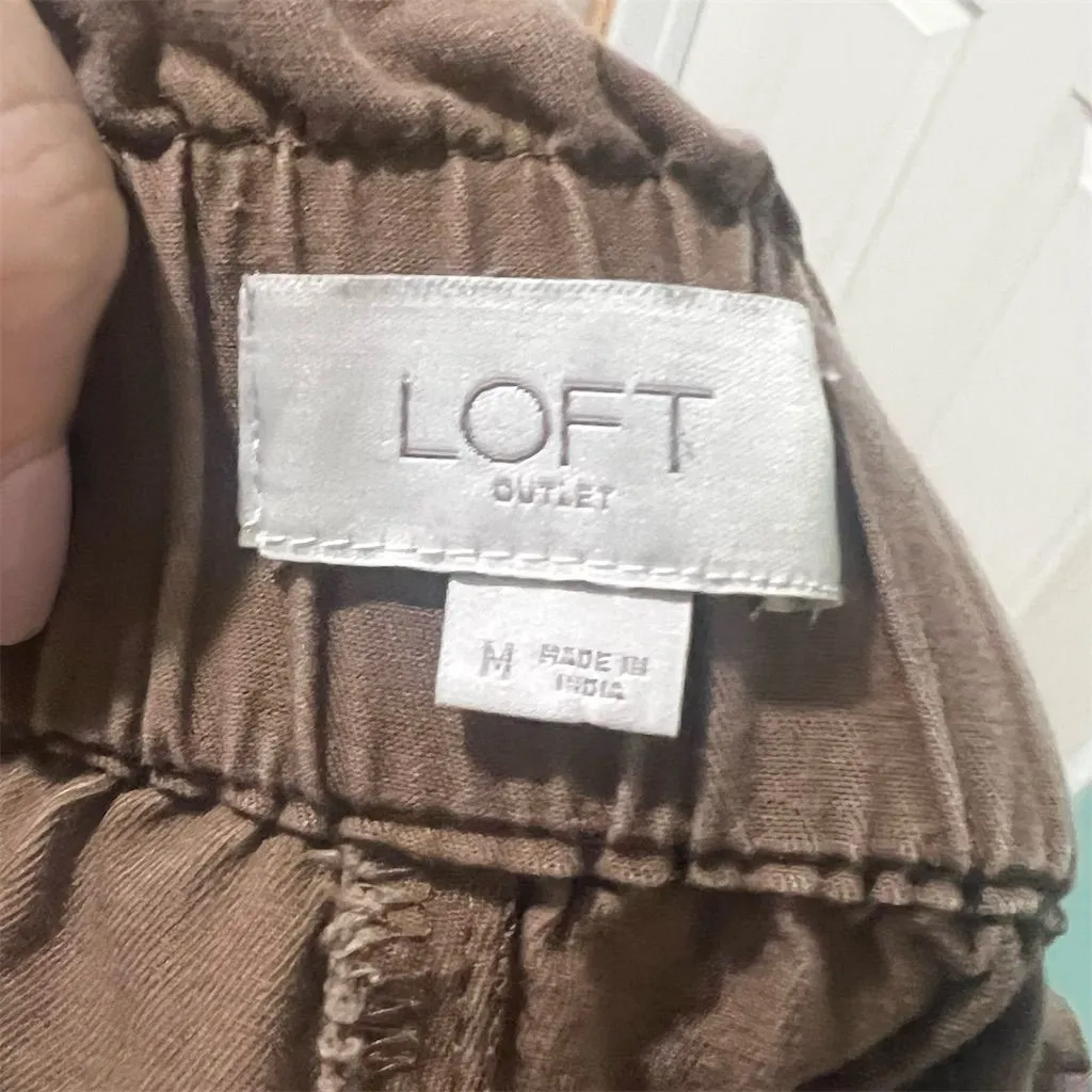 Loft Outlet Women's Brown Jogger Pants Size M Elastic Waist Casual Size M - Image 6