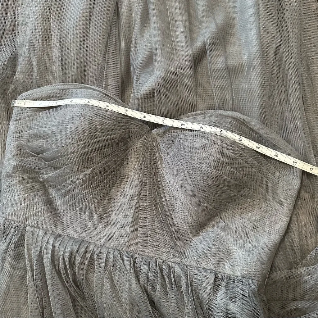 Jenny Yoo Women’s Size 6 Gray Tulle Annabelle Convertible Strapless Long Dress - Image 13