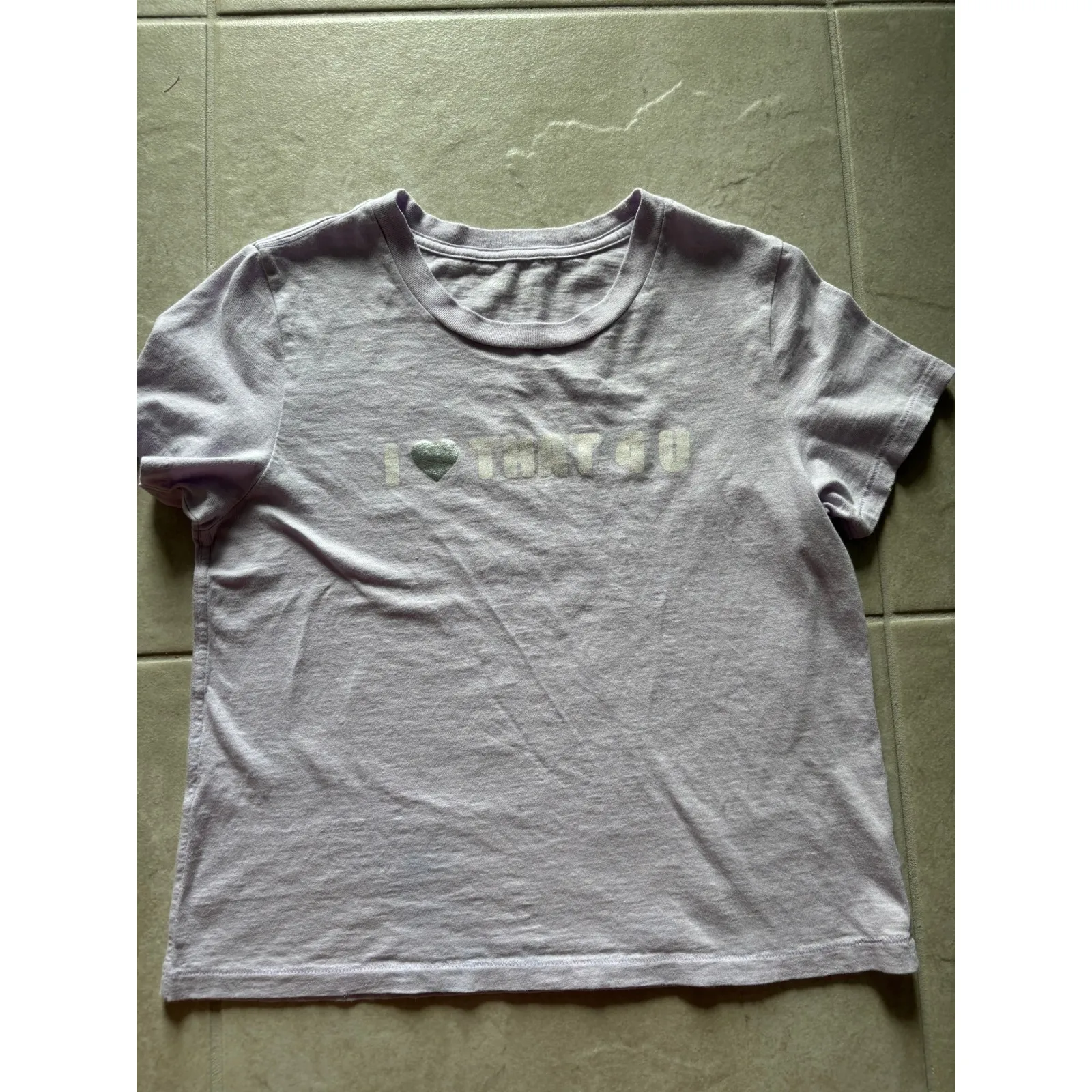 Aerie Shirt Womens Small Purple Baby Tee I Love That For‎ You Y2K Preppy - Image 3