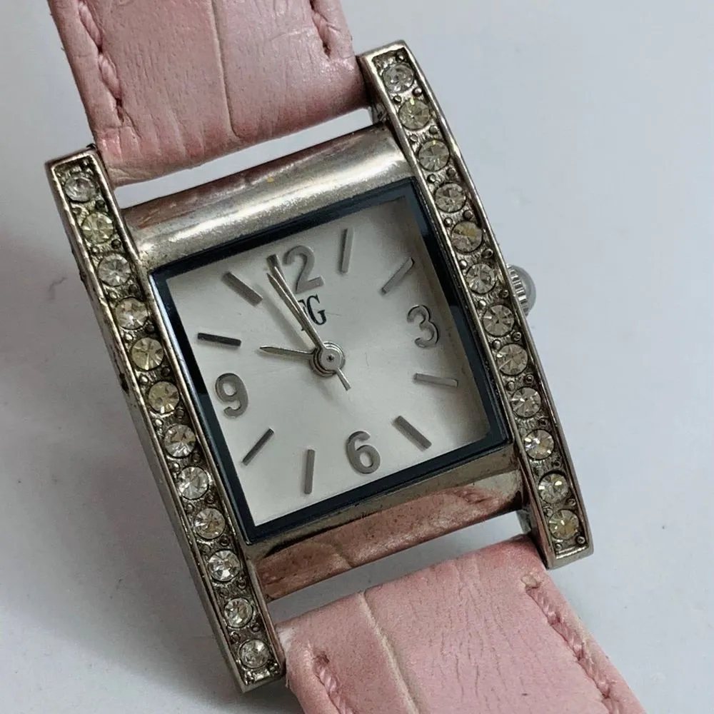 Faded glory ladies silver tone Quartz analog rhinestones 22mm watch runs - Image 2