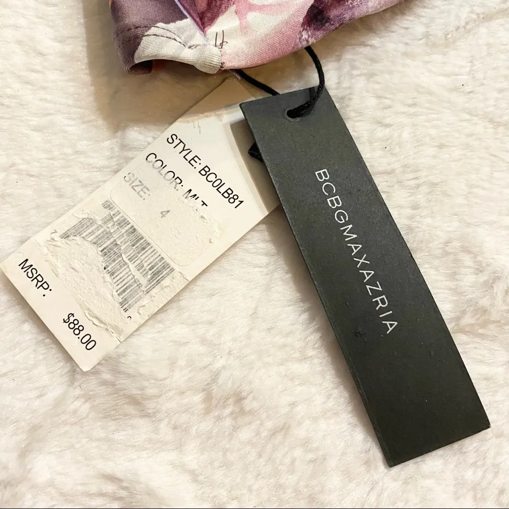 NWT BCBGMAXAZRIA VIntage Romance Bandeau Bikini Top Size 4 Small Lavender - Image 6