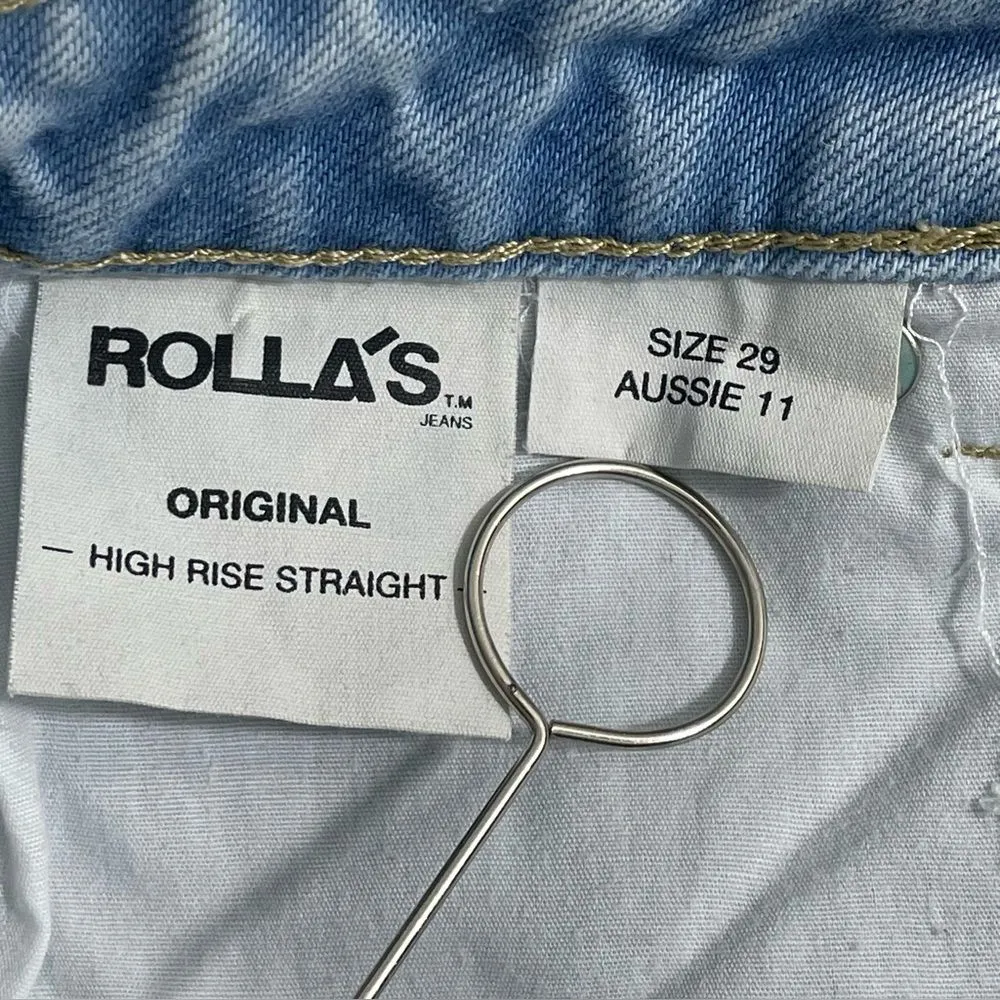 ROLLA’S Original High Rise Straight Denim in Sunbleach Worn Size 29 Jeans Blue - Image 10