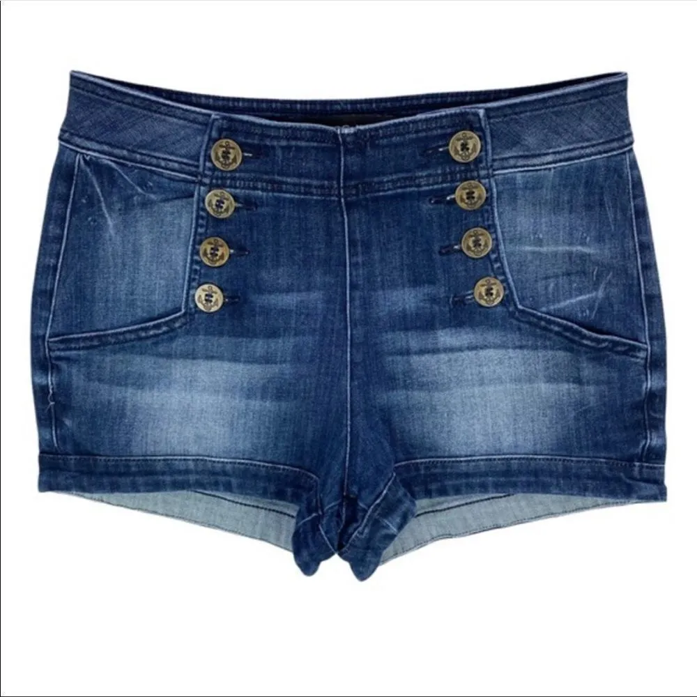 ✨High Waisted Stretch Denim Sailor Shorts✨ - Image 3