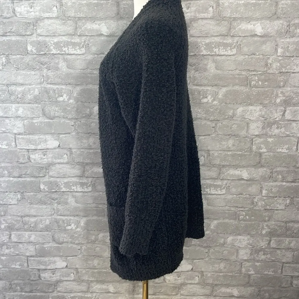Evereve Black Cozy Open-Front Cardigan Sweater - Image 3