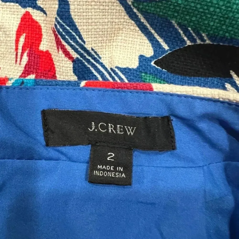 J.Crew Mercantile Women's Floral Printed Basketweave Pencil Skirt Size 2 - Image 7