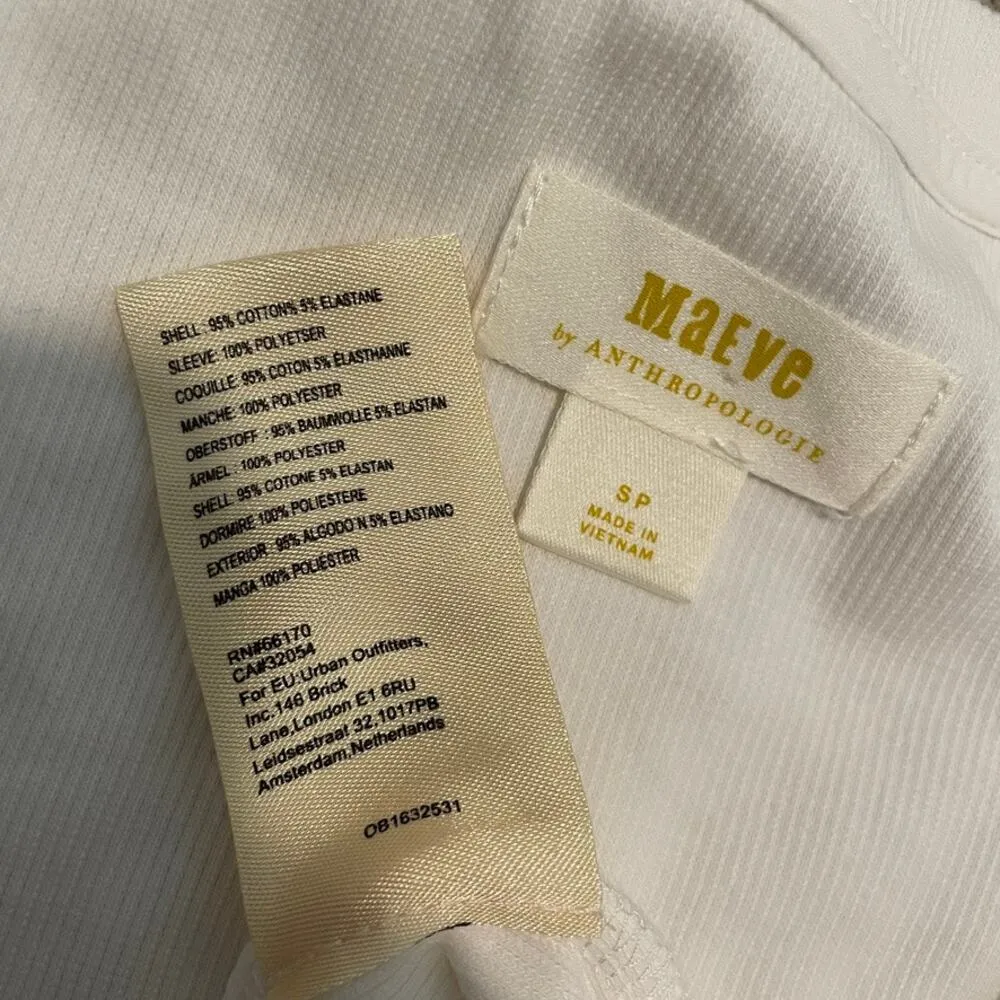 Anthropologie Maeve small ivory lace puff sleeve top TB 1914 - Image 11