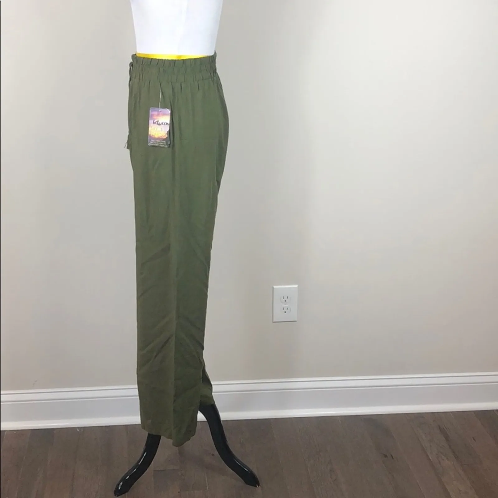 Be Bop Pants Palazzo Green Pull On - Image 4