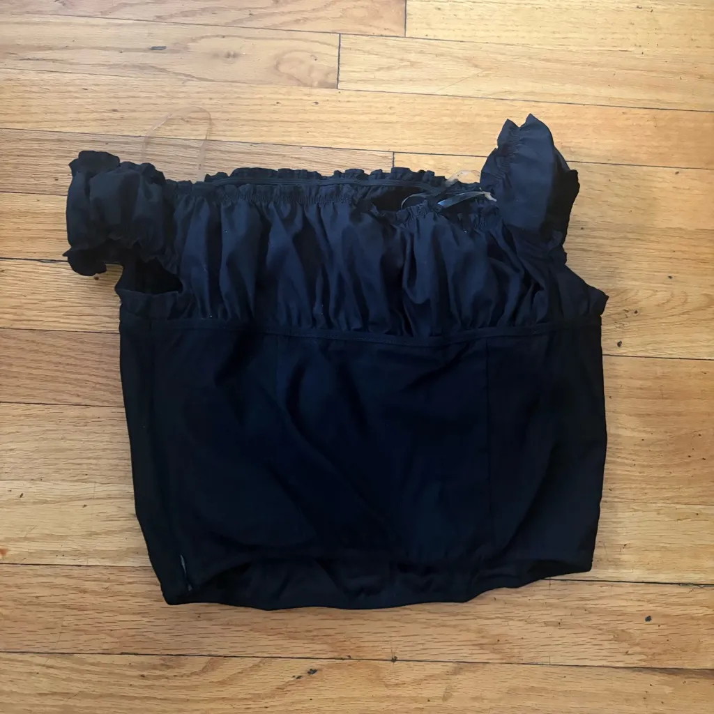 Iris Black Off The Shoulder Corset Top Size Large - Image 6