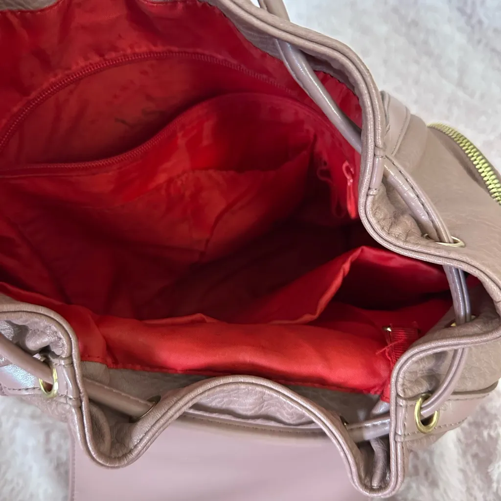 DKNY Rapture Primrose Pink Vegan Leather Softside Pockets Medium Y2K Backpack - Image 10