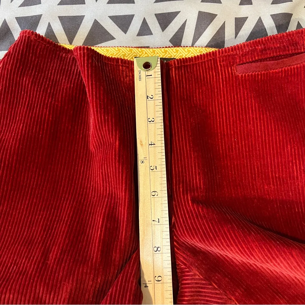 J. McLaughlin Red Stretch Corduroy Cotton Mid Rise Straight Leg Size‎ 2 - Image 12