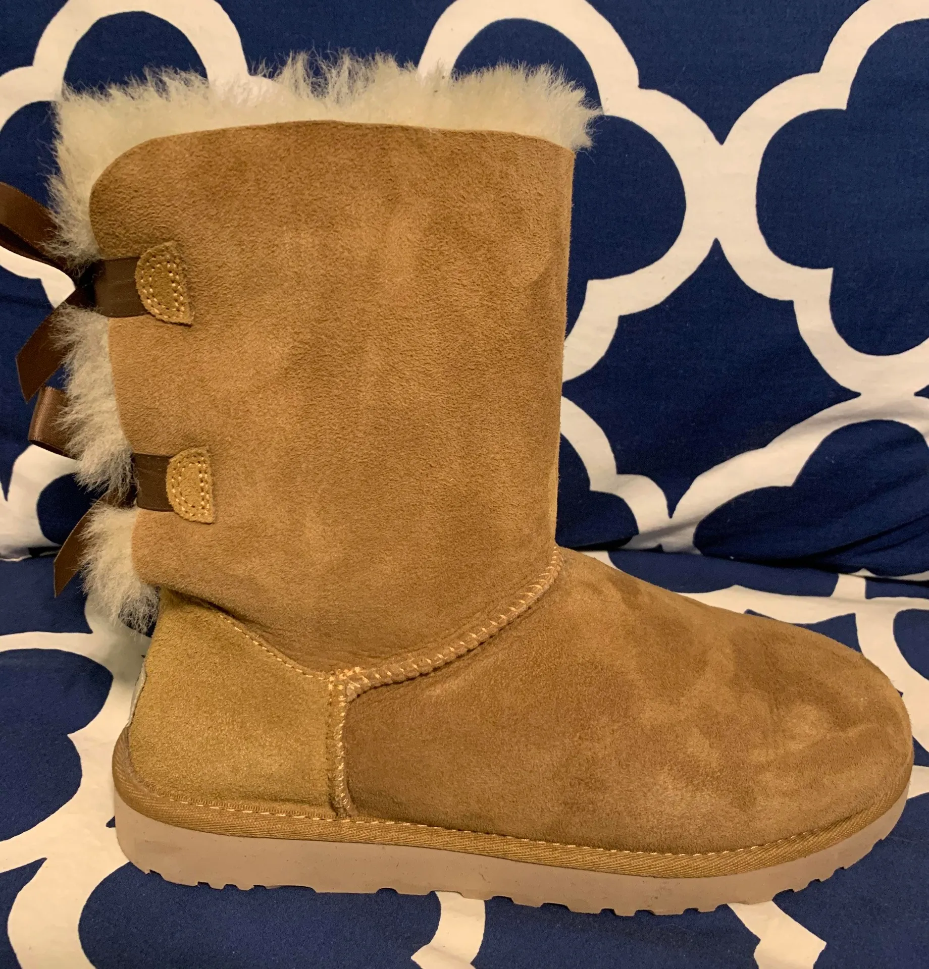 UGG Bailey Bow Chestnut Boots - Image 4
