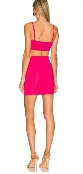 Superdown Lucia Cut Out Mini Dress in Pink Large - Image 2