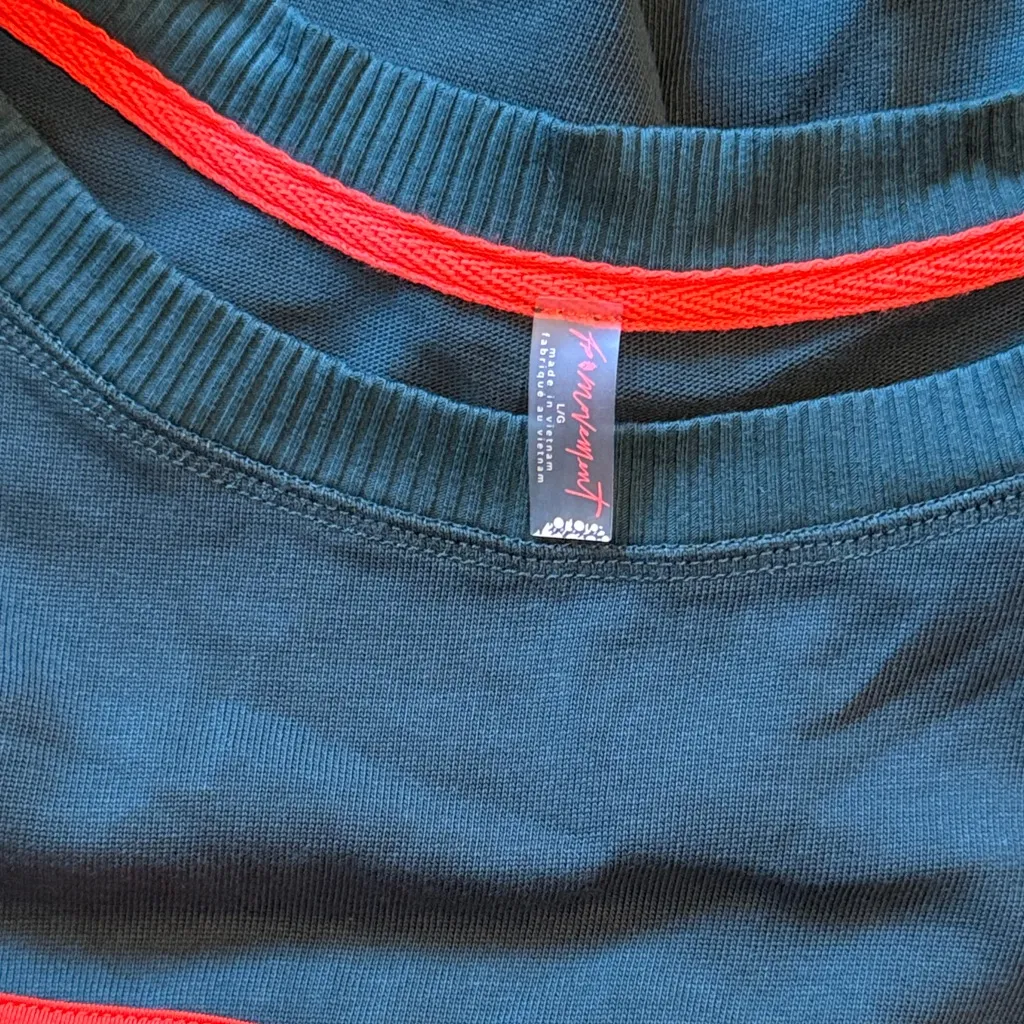 FP Movement by Free People Black Sweater with Red Stripes Size L - Image 2