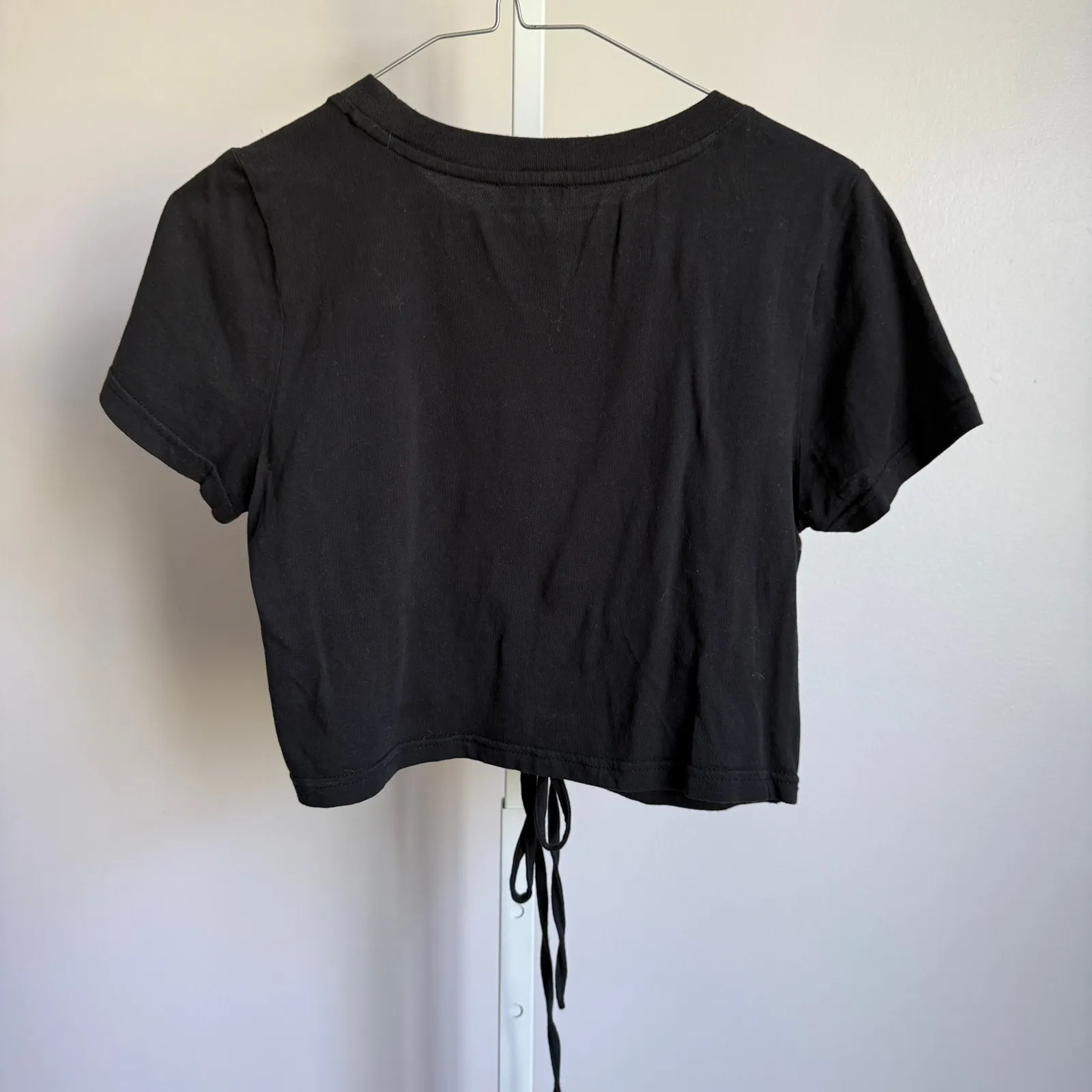 Rails‎ sz S Black Cotton Adjustable Ruched Crop Tee - Image 7