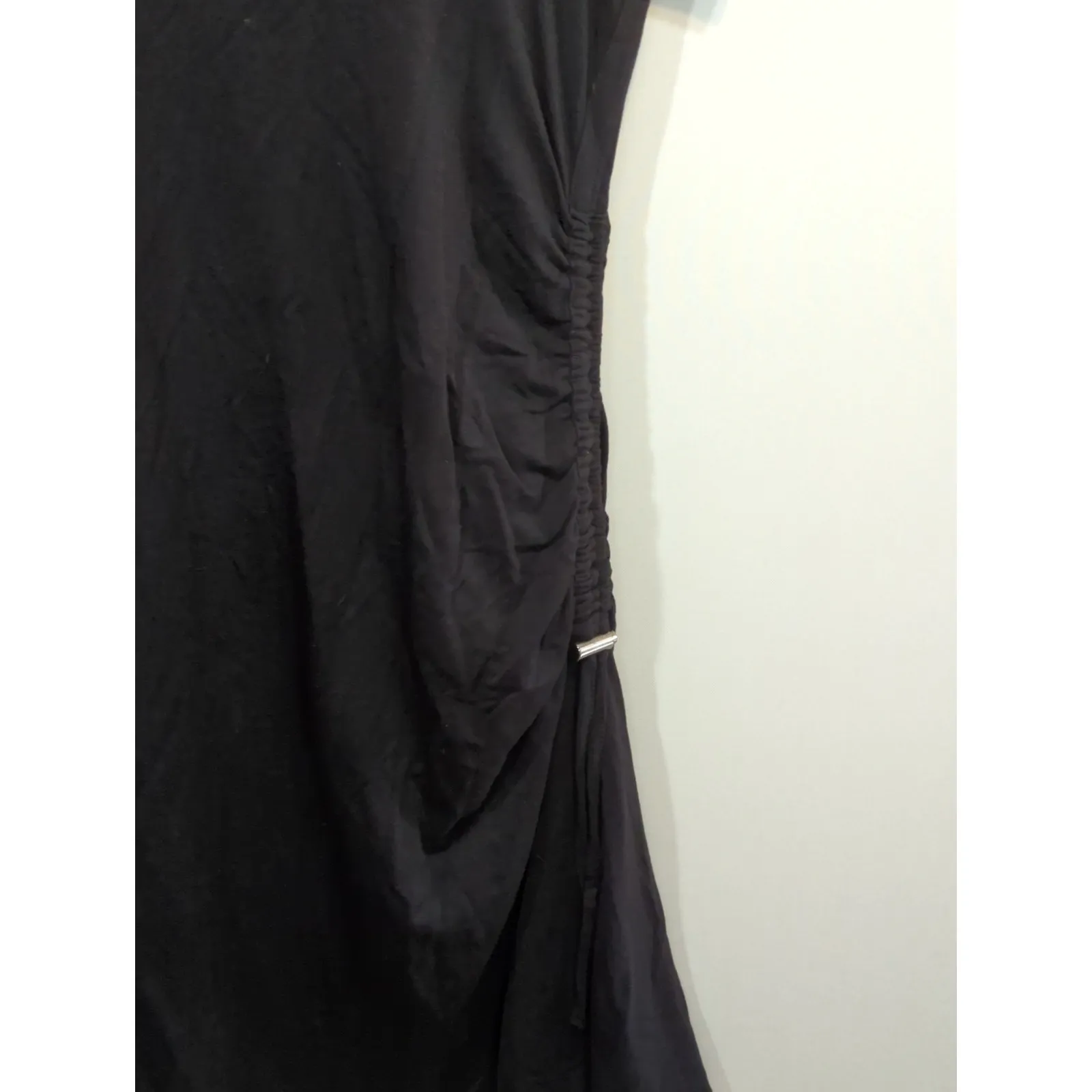 American Rag Cie Black Ruched Side Tee Shirt Dress Womens Size L Short Sleeve - Image 4