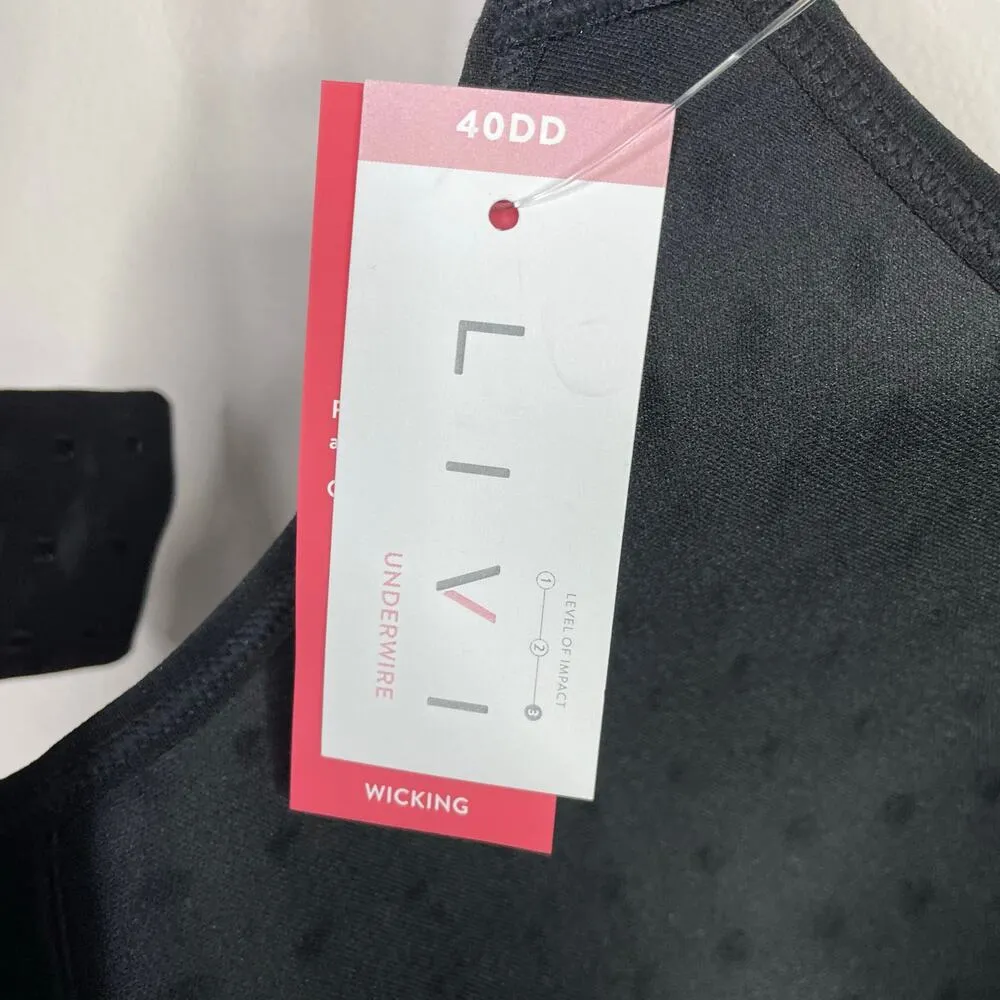 LIVI High Impact Wicking Underwire Sports Workout Exercise Bra 40DD 40 DD New - Image 12