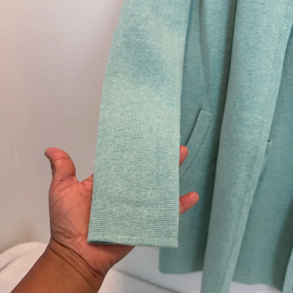 J Crew Vanessa Longline Open Front Cardigan Sweater Coat XXS Mint Green AC619 - Image 6