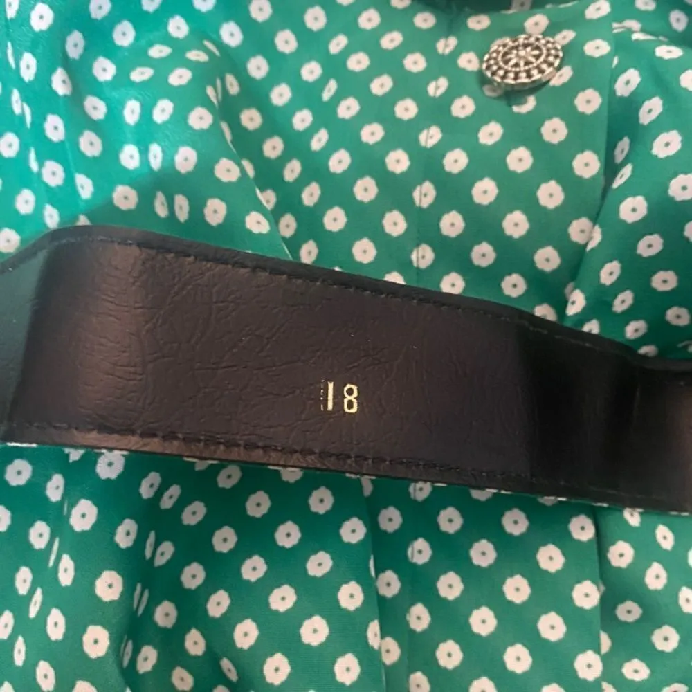 Leslie Fay Dresses SZ 16 Vintage green and white belted dress - Image 8