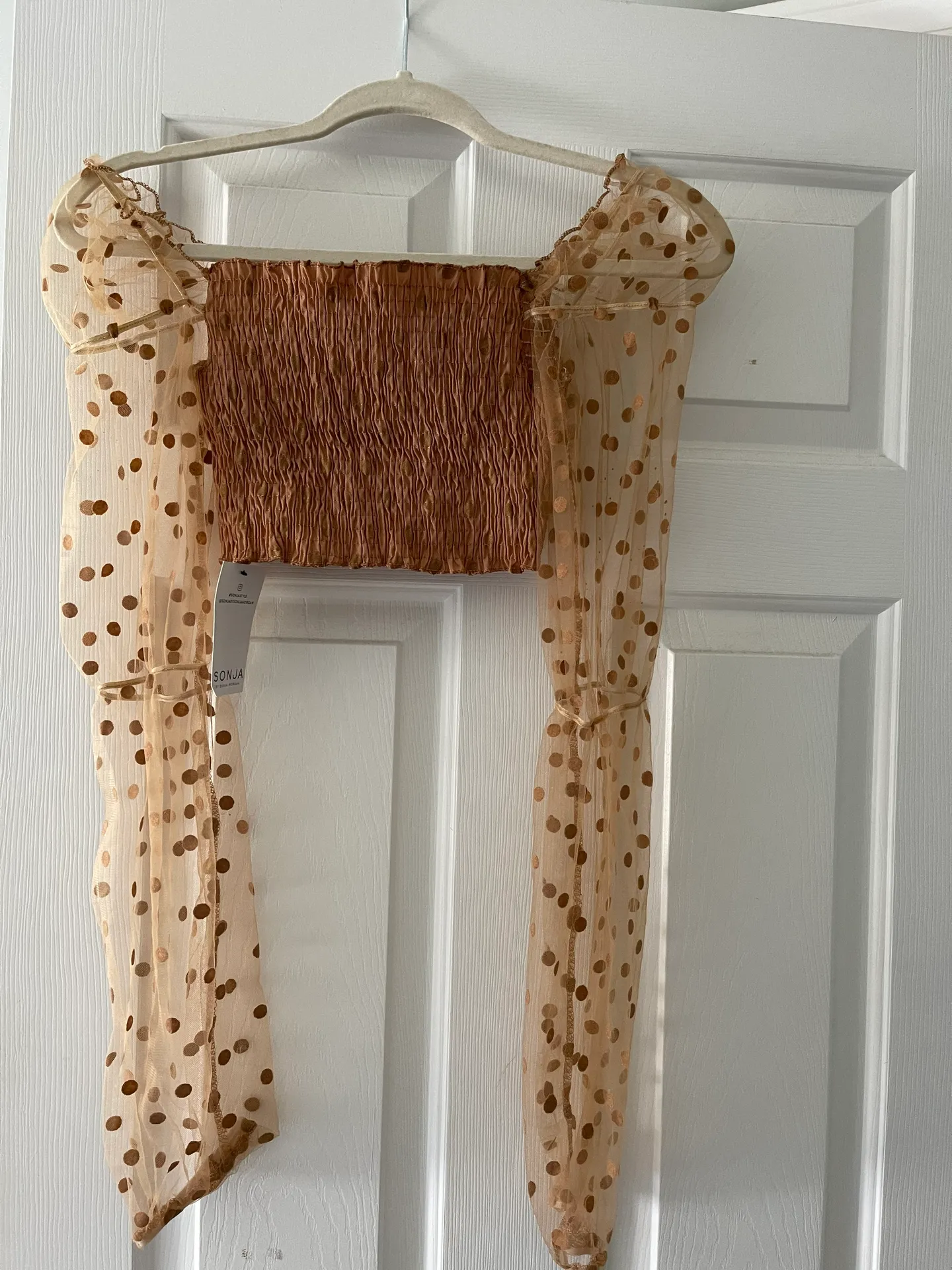 Sonja Morgan Top Tan Size M - Image 2