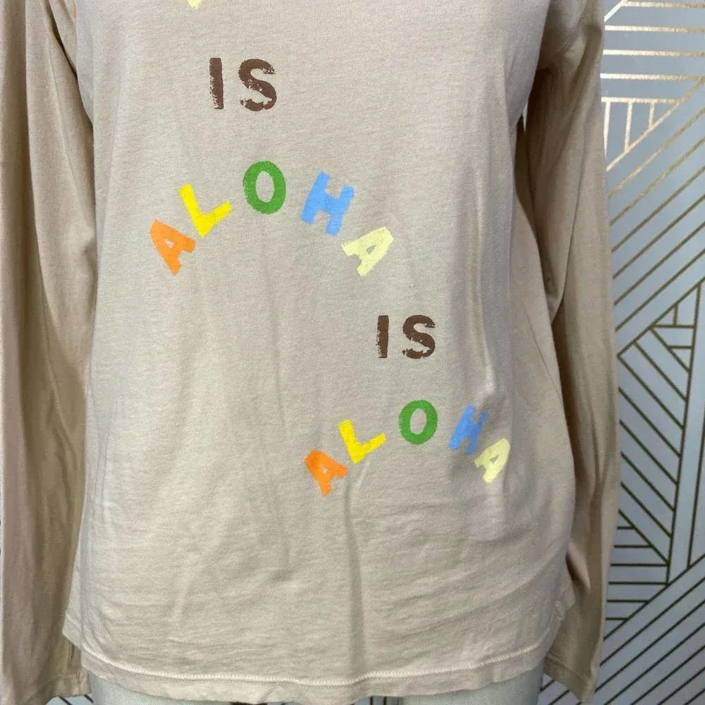 WARM Fun Aloha is Aloha Long Sleeve Graphic‎ Tee Pink - Image 4