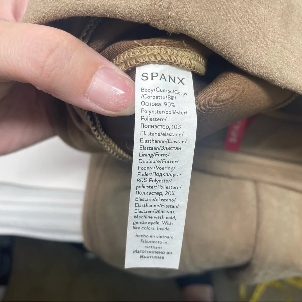 Spanx Faux Suede Camel Pull On Leggings Size XSP - Image 8