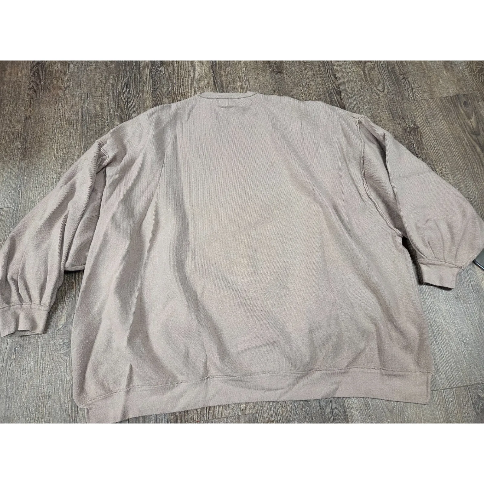 Zenana L/XL Taupe Beige Crewneck Boxy Sweatshirt Oversized - Image 5