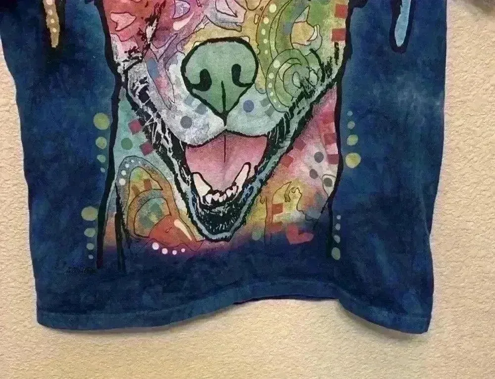 The Mountain Lab Love tie dye t shirt sz S colorful 80s hippie boho dog lover - Image 4