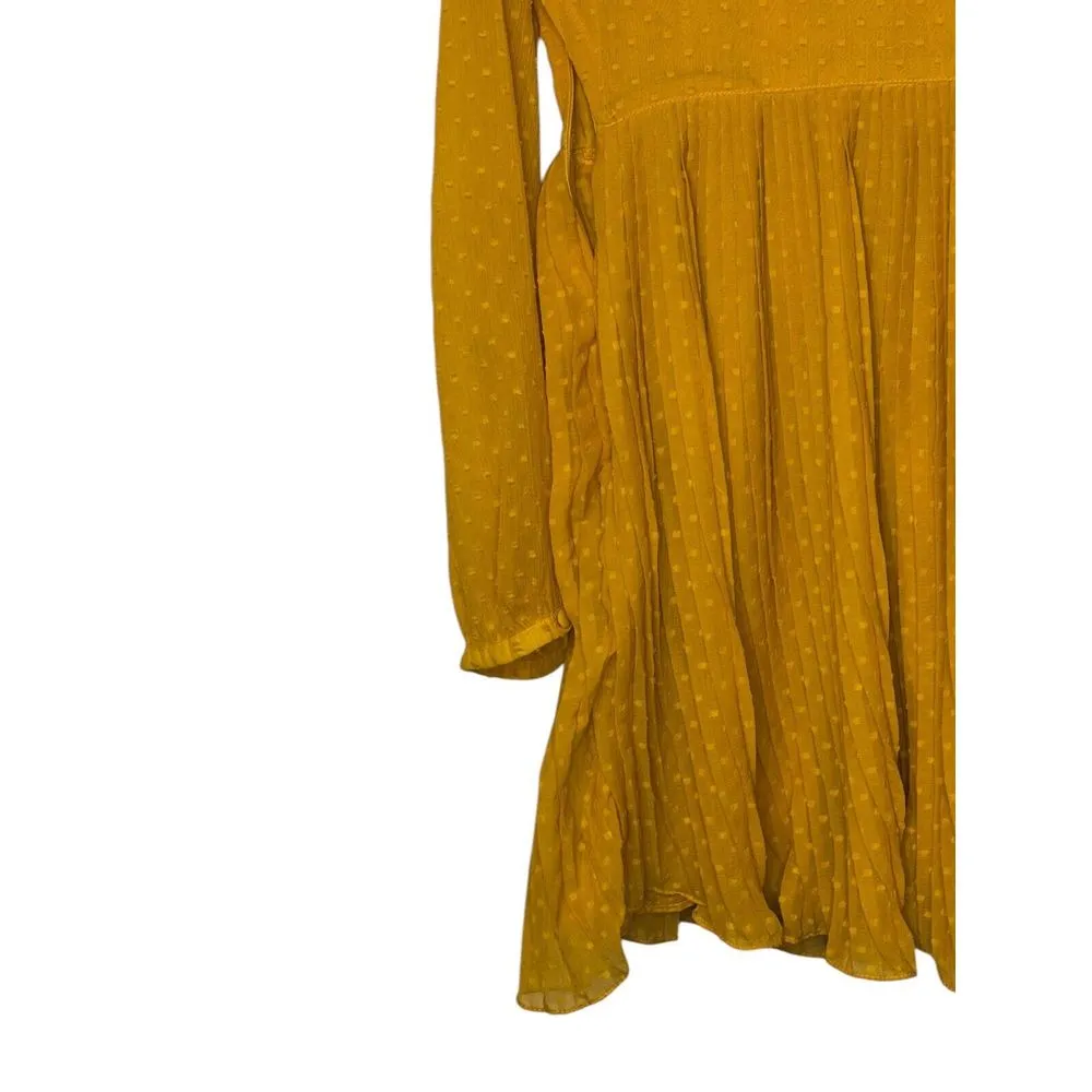 Zara Women's Dress Mini Polka Dot Lace Pleated Hem V-Neck Balloon Sleeve‎ Medium - Image 10