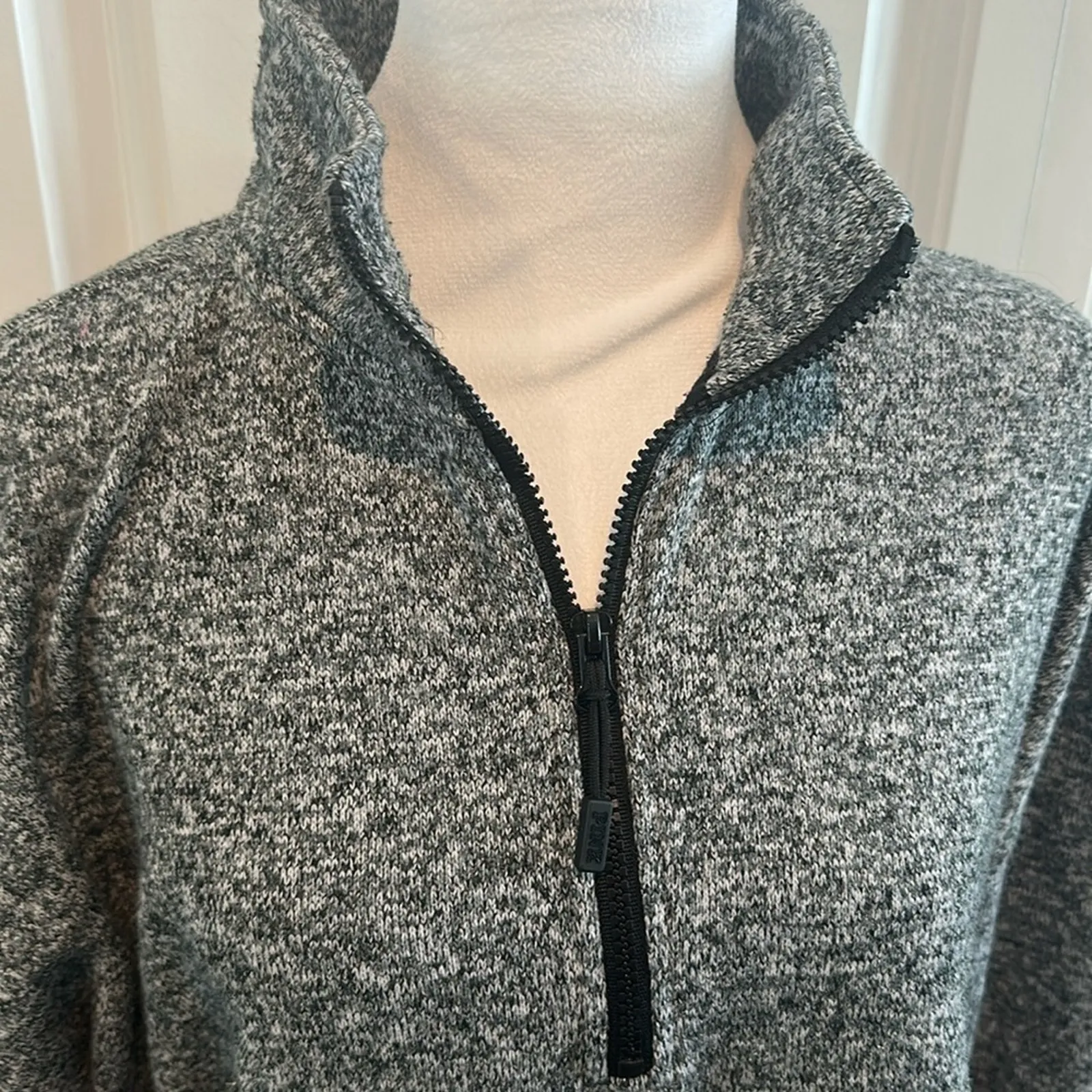 PINK by Victoria’s Secret Large Marled Gray Quarter Zip Pullover - Image 2