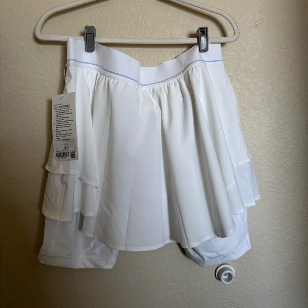 Lululemon Court‎ Rival High-Rise Tennis Skirt Sz 12 in White NEW - Image 9