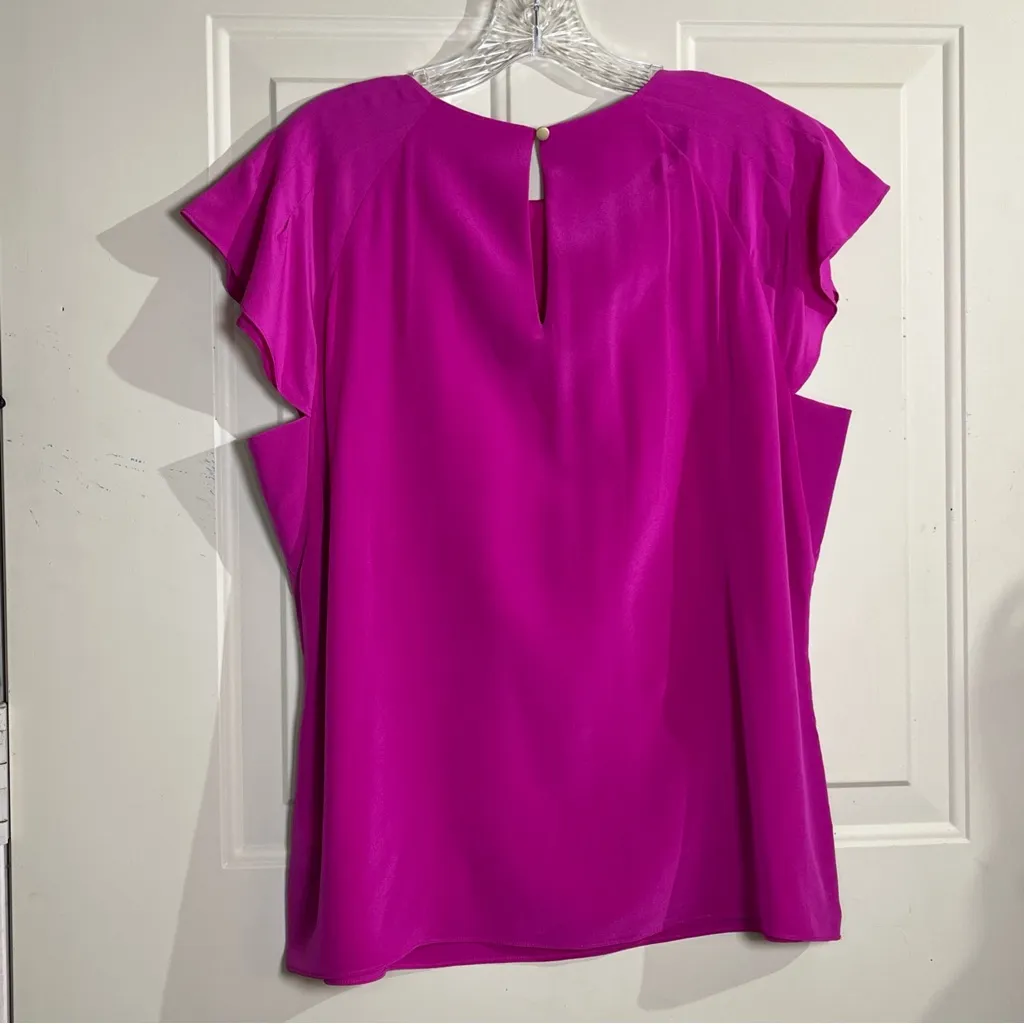 Antonio Melani  Fuchsia Flutter Sleeve Blouse - Image 2