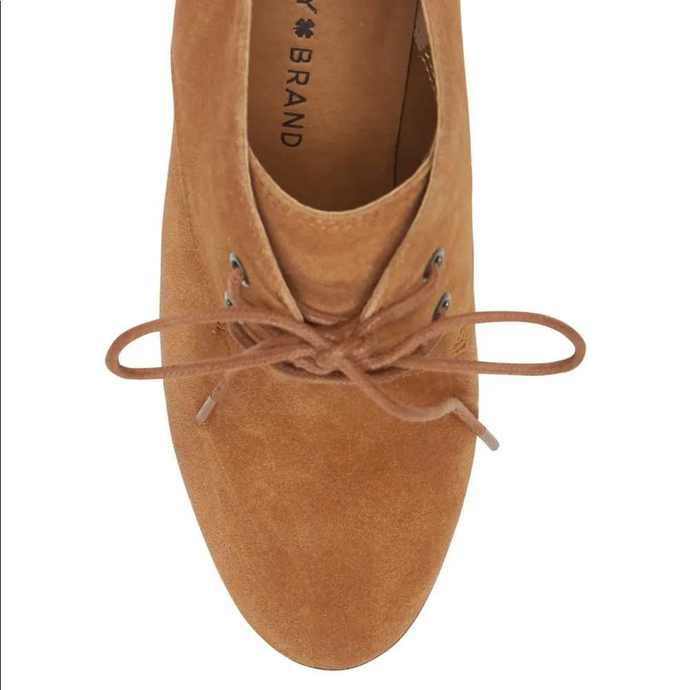 NEW Lucky Brand Shijo Bootie Wedges Lace Up Suede - Image 5
