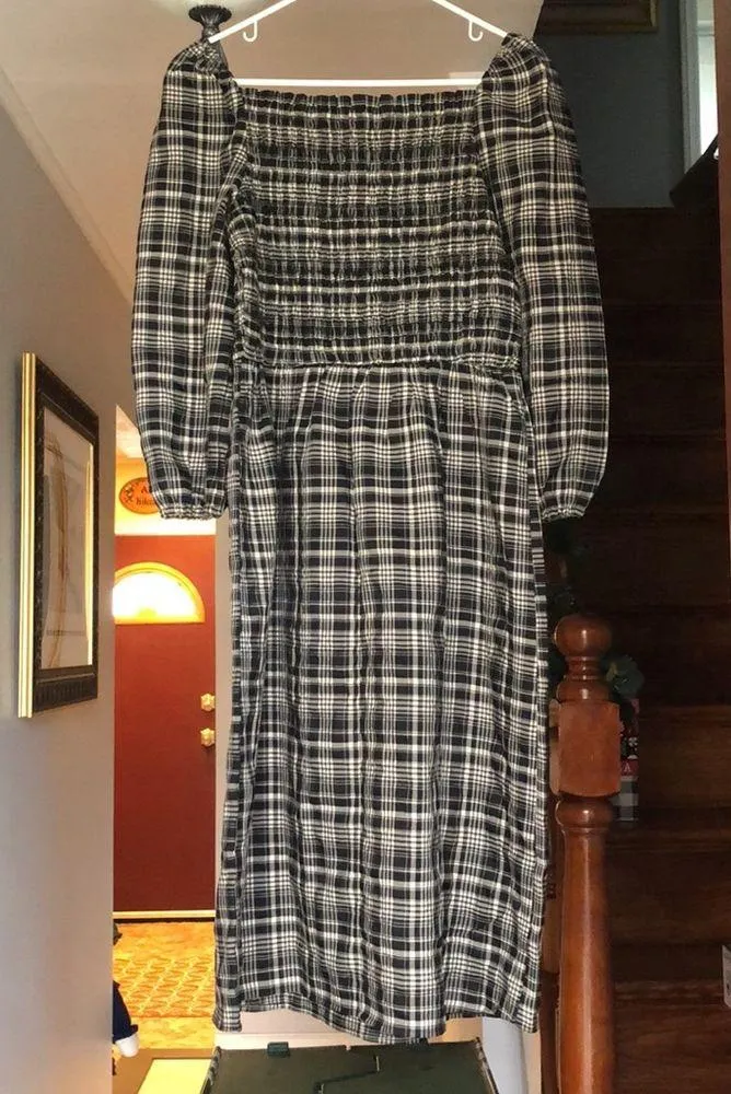 Pretty LOFT Plaid Midi Dress New With Tag Sz MP - Image 8