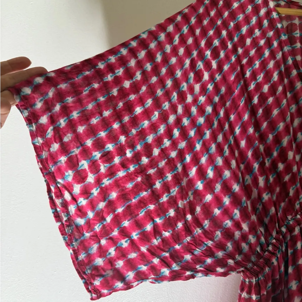 Tory‎ Burch Shirt Sleeve Tie Waist Red Swim Cover Up Size Large - Image 6