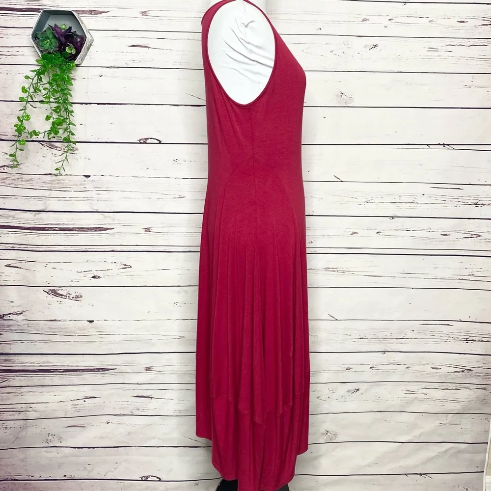 Eileen Fisher Red Sleeveless Scoop Neck Midi Tank Dress Size Small - Image 4