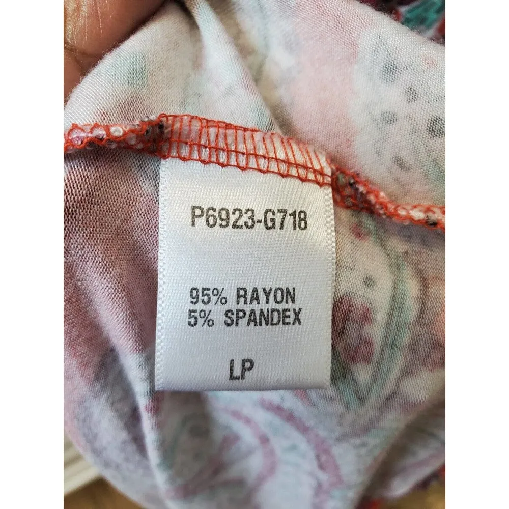 Loveappella Women Floral Rayon V-Neck Sleeveless Casual Long Maxi Dress Size LP - Image 9